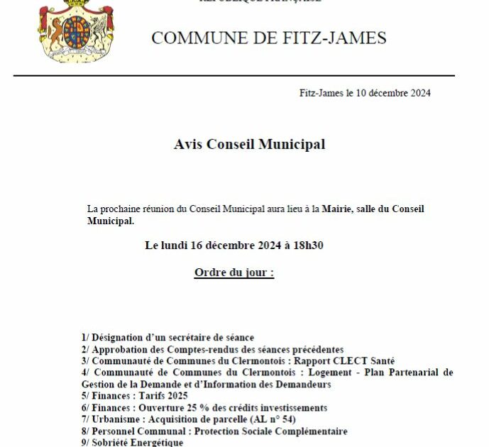 Avis de Conseil Municipal