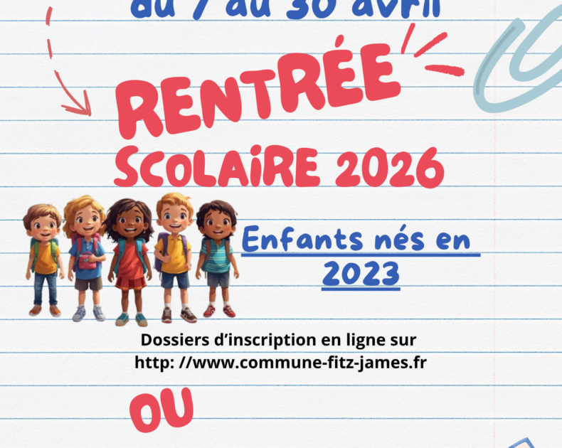 INSCRIPTION A L&rsquo;ECOLE MATERNELLE 2026/2027
