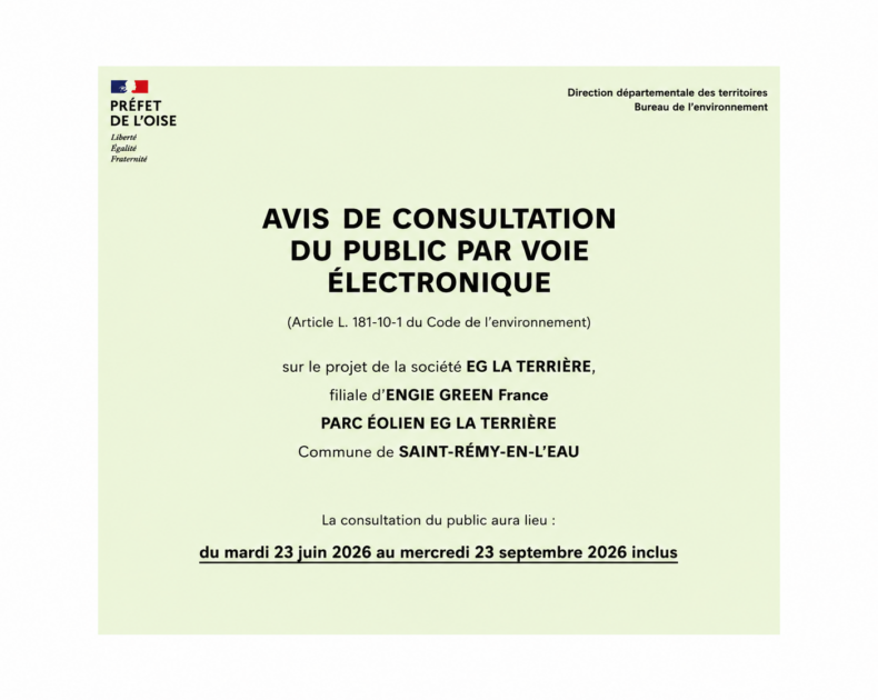 AVIS DE CONSULTATION DU PUBLIQUE PAR VOIE ELECTRONIQUE