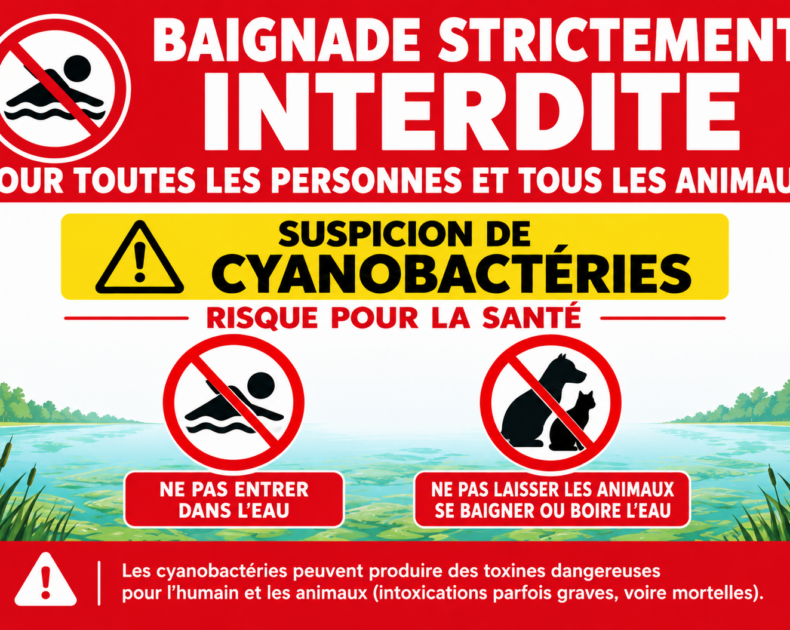 BAIGNADE INTERDITE A L&rsquo;ETANG DES NACOTS